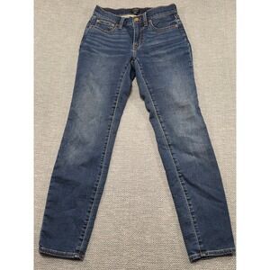 J Crew 8 Inch Mid Rise Skinny Jeans Medium‎ Wash Womens Size 25